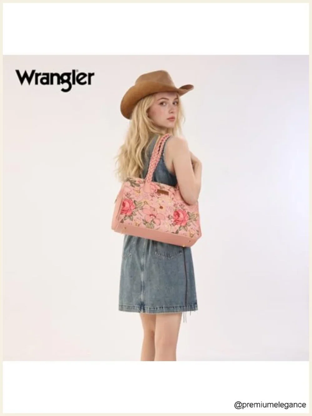 Western Floral Braided Satchel Bag Faux Leather Tote Purse